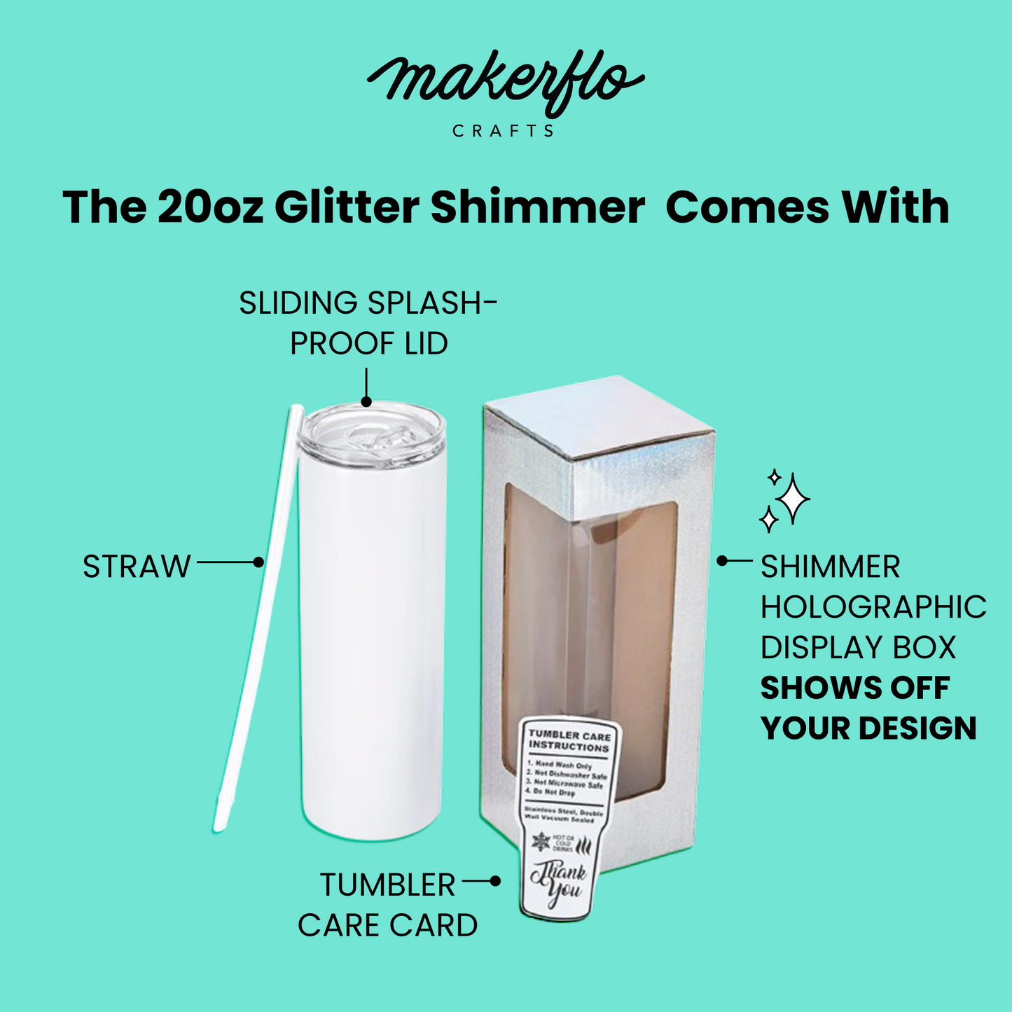 20oz Skinny Tumbler Glitter Shimmer